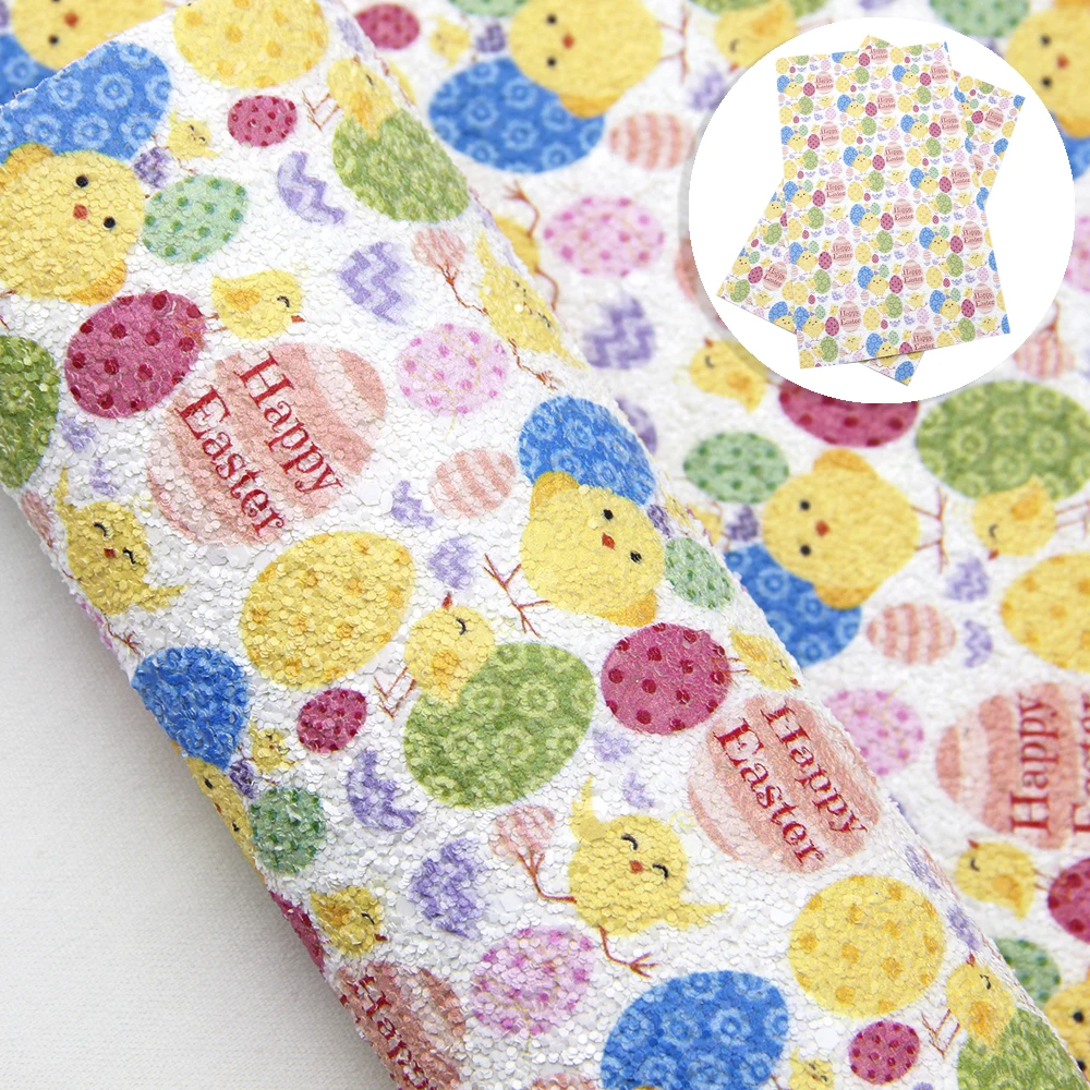 Пасхальные печатные объемные Искусственные кожаные тканевые листы 20*33 см DIY