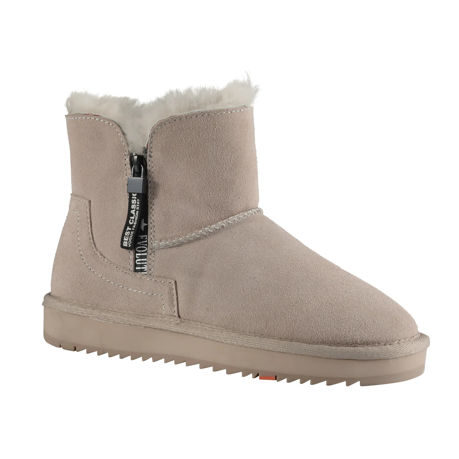 Оптовая продажа Зимние ботинки на молнии пыльно-фиолетового цвета Женская обувь