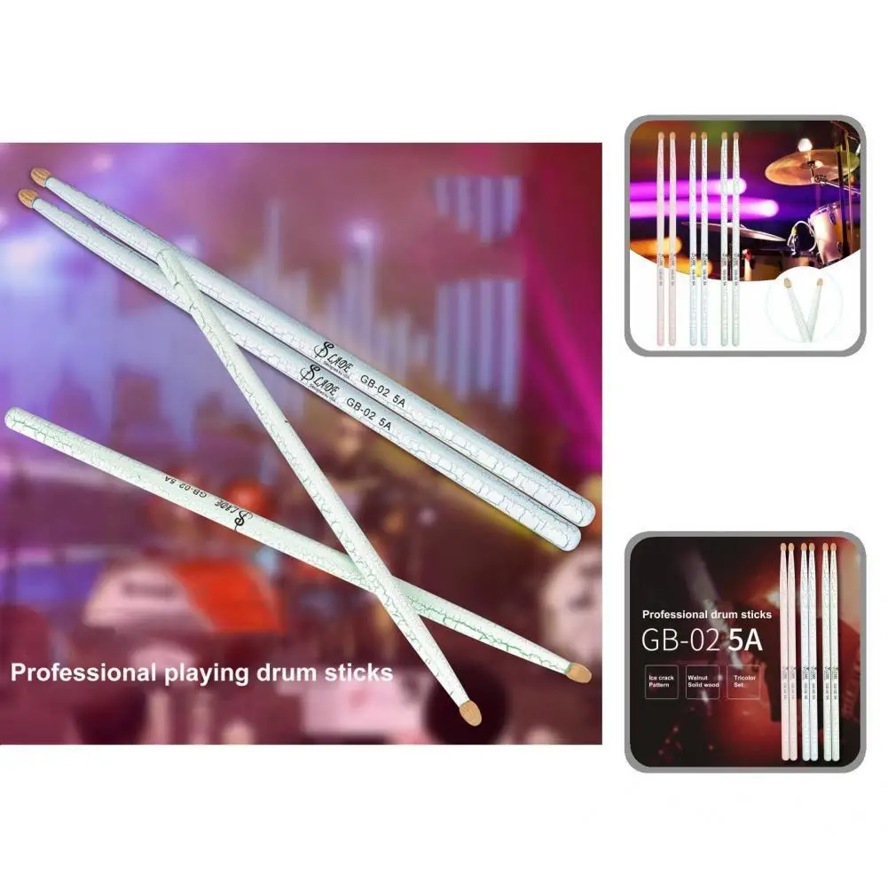 

3Pair Fashion Professional Black Walnut Wood Drumstick Comfortable to Grip Wood Drum Stick Fine Workmanship for Band