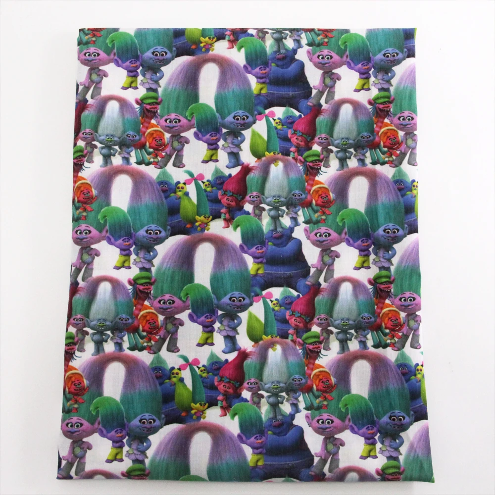 50*145 см мультяшная печатная полиэфирная хлопчатобумажная ткань для шитья