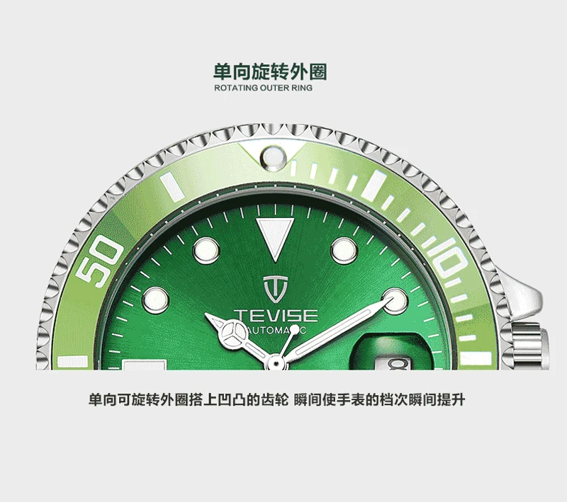 Tevise Top Brand Luxury Men Mechanical Watches Automatic waterproof Stainless Steel Men Wristwatches Relogio Masculino