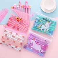 20 piece cute anime animal gel pen children learning office plastic unicorn pencil case wholesale kawaii stationery