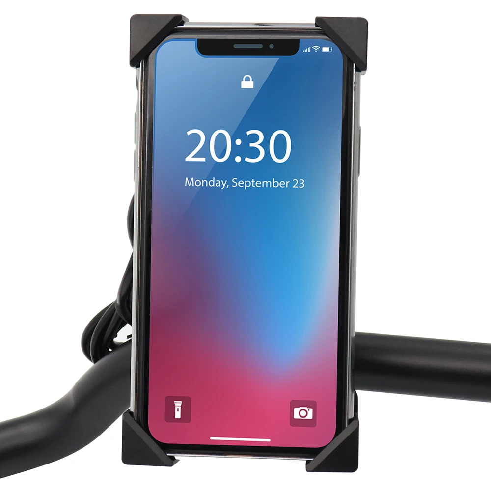 Универсальный Регулируемый USB заряжаемый держатель для телефона Руля Мотоцикла