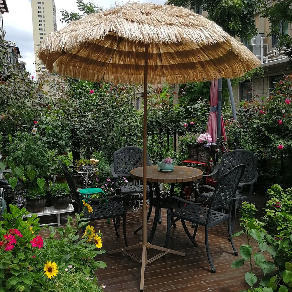 

Outdoor Simulation Thatch Umbrella Garden Backyard Decoration Sunshade Umbrella Outdoor Courtyard Beach Umbrella