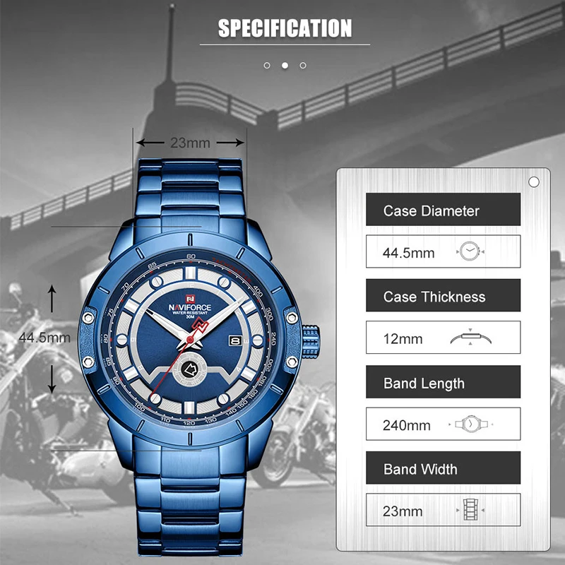 Часы NAVIFORCE мужские спортивные армейские водонепроницаемые|Кварцевые часы| |