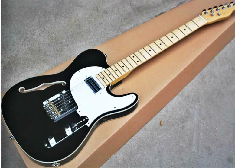 Высококачественная фотоэлектрическая гитара черного цвета с твердым