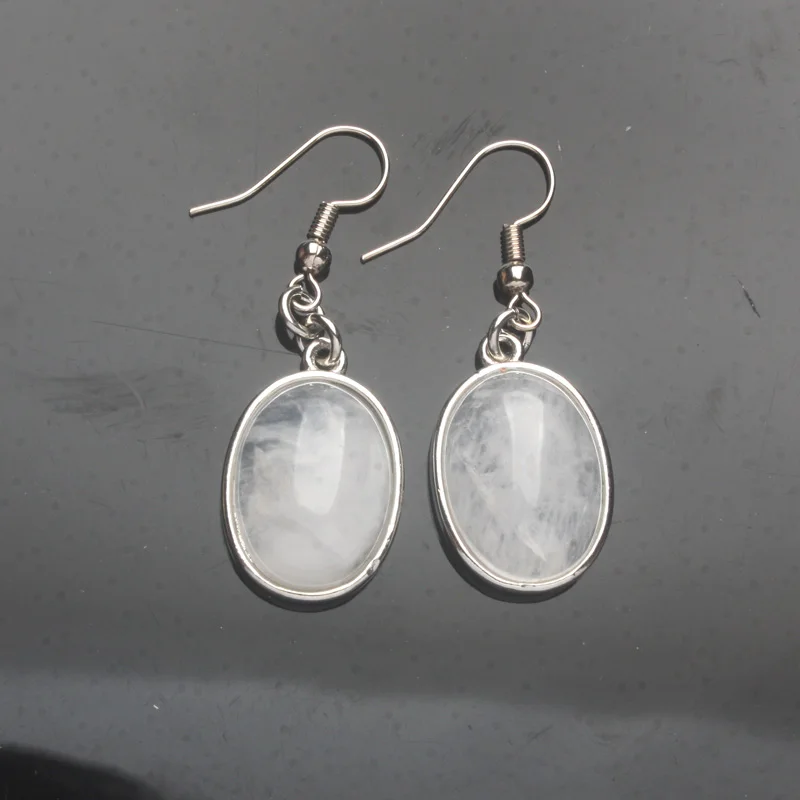 1 пара висячих сережек с овальным опалом прозрачными кристаллами камнями хавlite