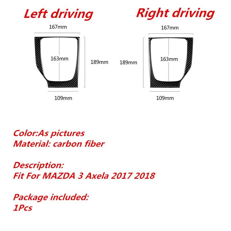 Подходит для Mazda 3 Axela 2017 2018 стайлинга автомобилей аксессуары из углеродного