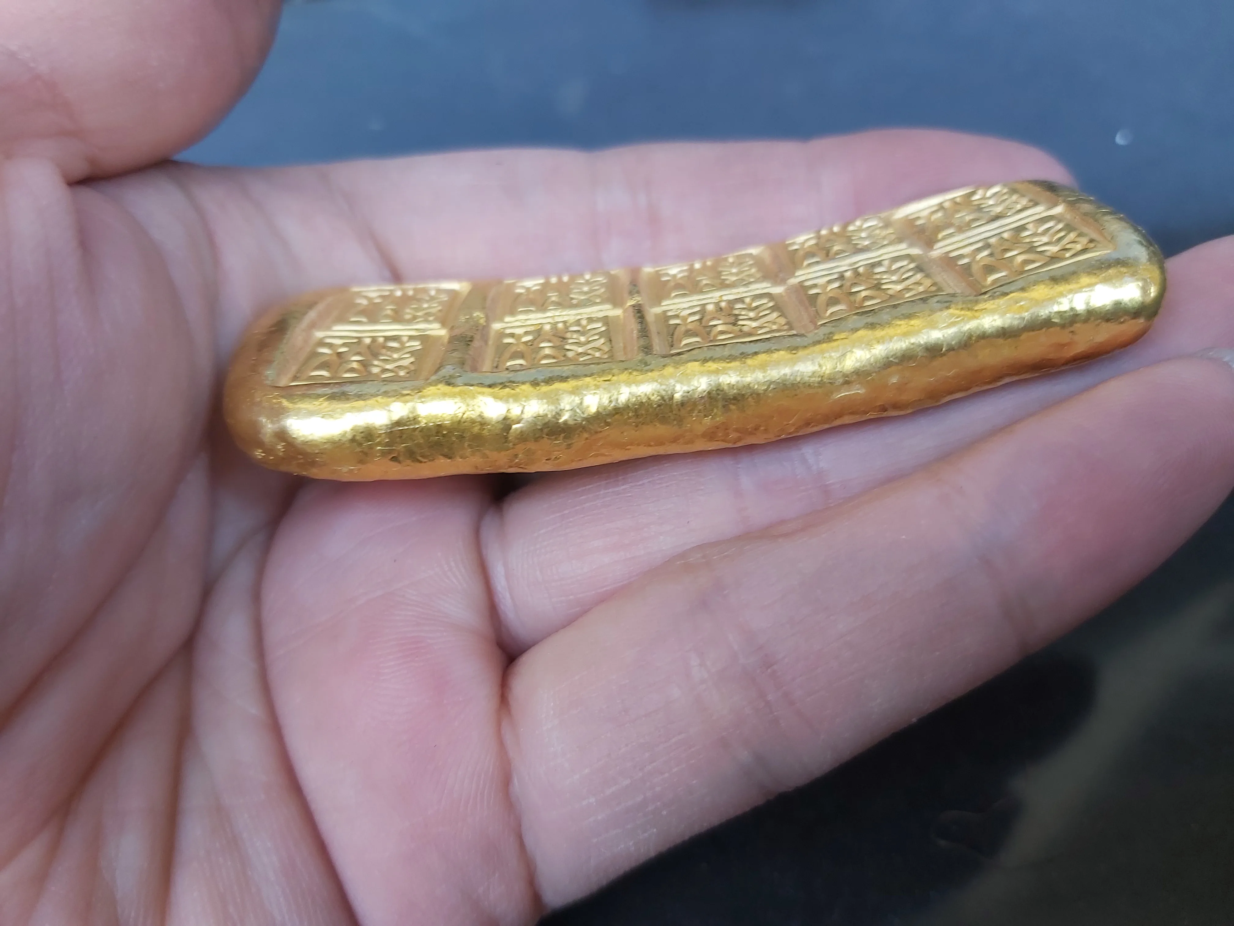 

Qin Dynasty, Warring States and Chu state Chinese antique Vintage Fake fine 999 GOLD Bullion Bar Paper Weight fine heavy ancient