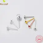 Серьги-гвоздики из серебра 925 пробы с бусинами, 10 пар, аксессуары для изготовления ювелирных изделий, серьги из розового золота 18 карат и золота 2,5-6 мм, булавки для ушей в форме чаши