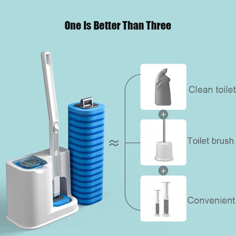 household disposable toilet brush comes with cleaning liquid toilet brush no dead ends cleaning brush bathroom accessories free global shipping