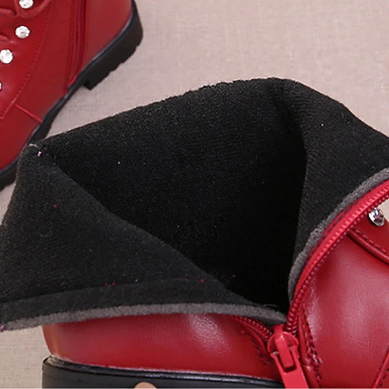 Ботинки для девочек Зимние новые детские ботинки Martin Бархатные теплые Модная