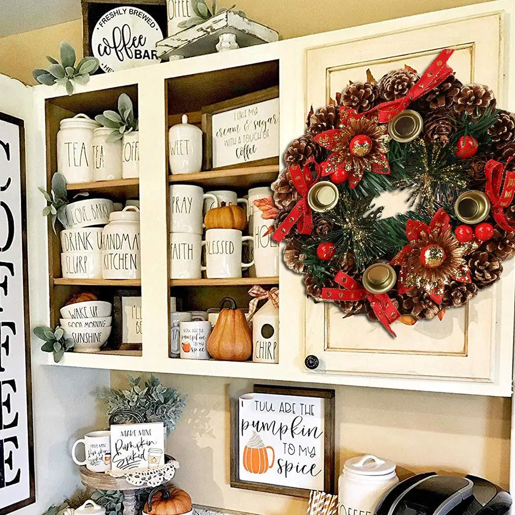 2020 Рождественские венки искусственный созданный вручную гирлянда на дверь