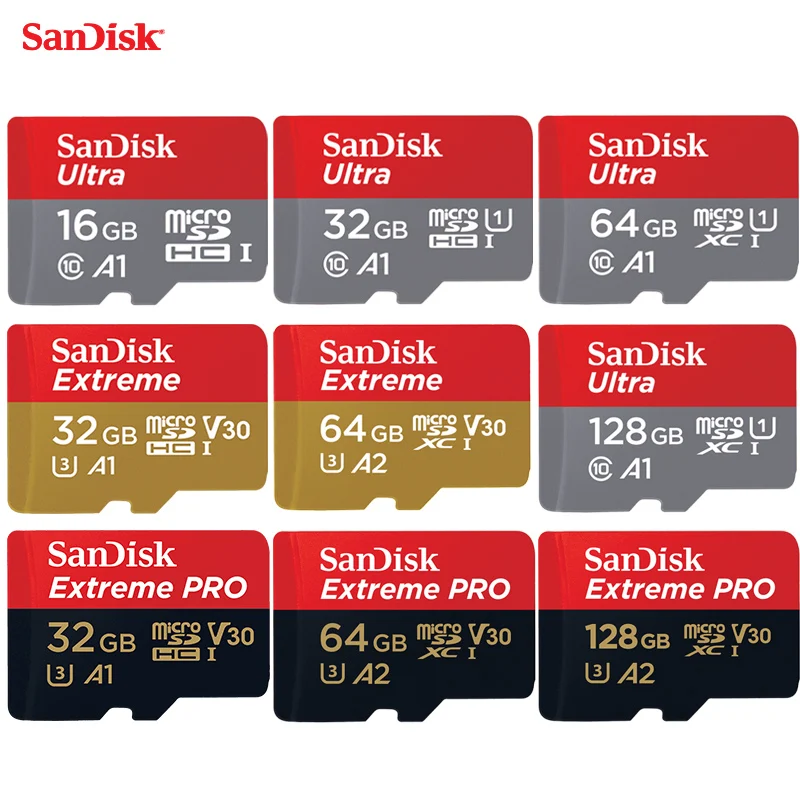 Карта памяти Sandisk micro sd 100% оригинал карта 64 ГБ 32 максимальная скорость чтения 90 м/с