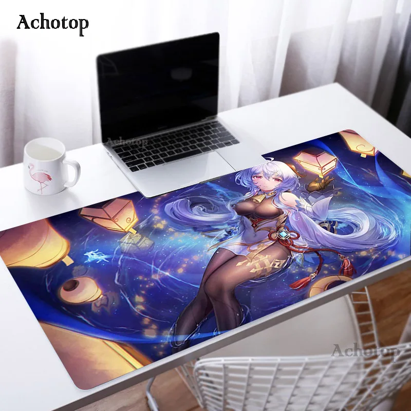 

Коврик для мыши Genshin Impcat, офисный Настольный коврик с рисунком HD, аниме клавиатура для компьютера, большой размер XXL 900x400 мм, игровые коврики д...