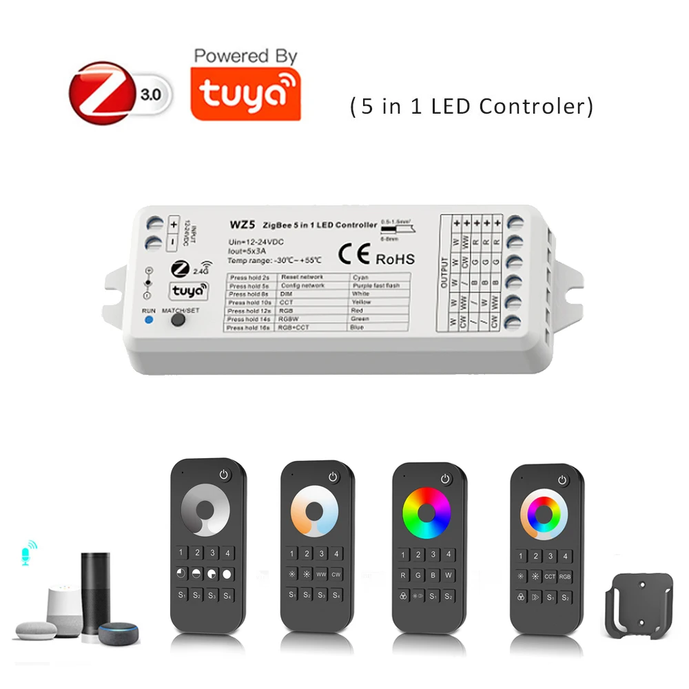 Умный светодиодный пульт управления TUYA Zigbee лента с дистанционным управлением 12 В