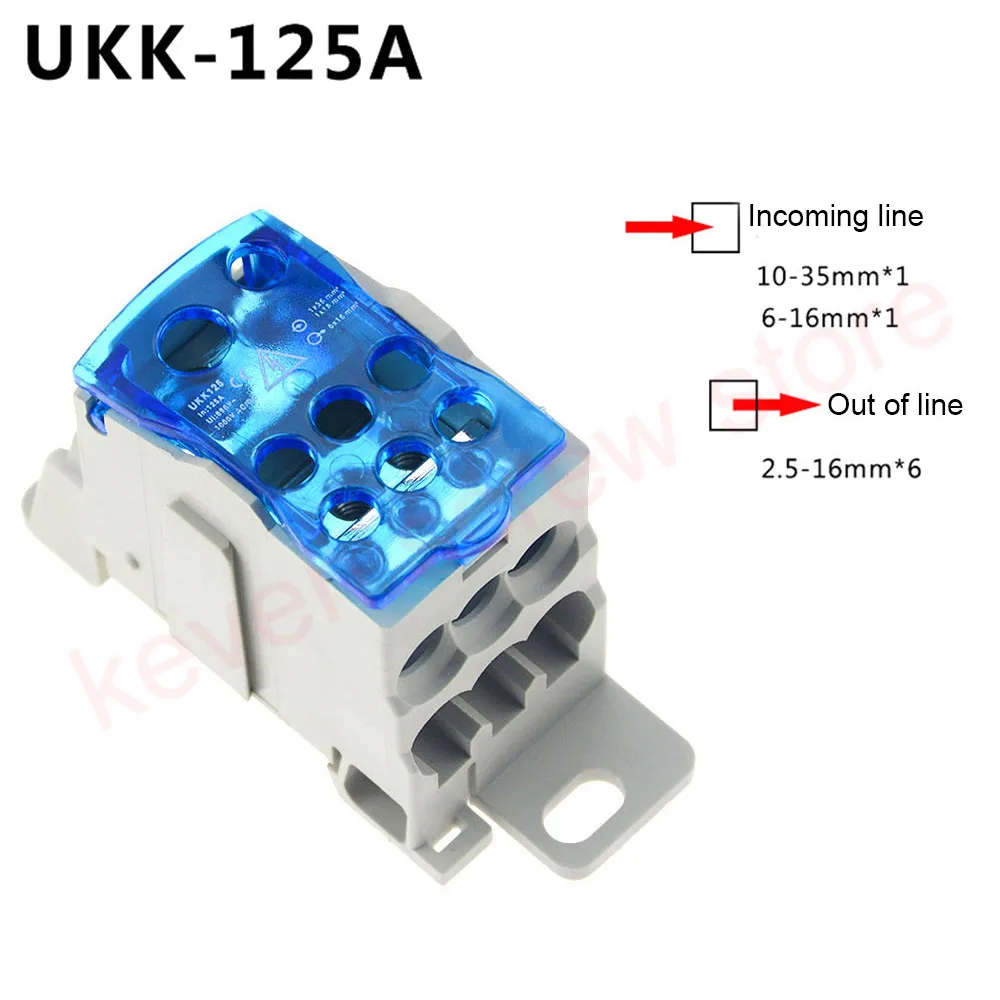 UKK80A 125A 160A 250A 400A 500A клеммный блок 1 во многих из din-рейку распределительная коробка Универсальный электрический провод разъем - Цвет: UKK125A