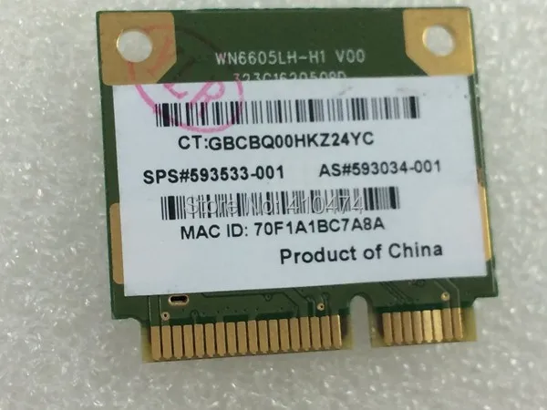 SSEA  RealTek RTL8191SE Half MINI PCI-E 802.11b/g/n Wlan Wi-Fi    HP CQ42 G42 G62 G72 4520S SPS 593533-001