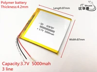 3 line 3 7v lithium polymer rechargeable battery 428787 5000mah for pda 7 inch 8 inch 9inch