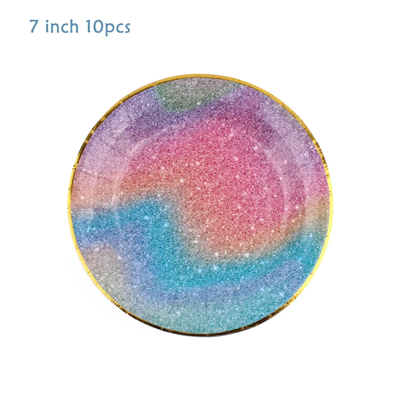 Одноразовые столовые приборы с изображением звездного неба фиолетового цвета |