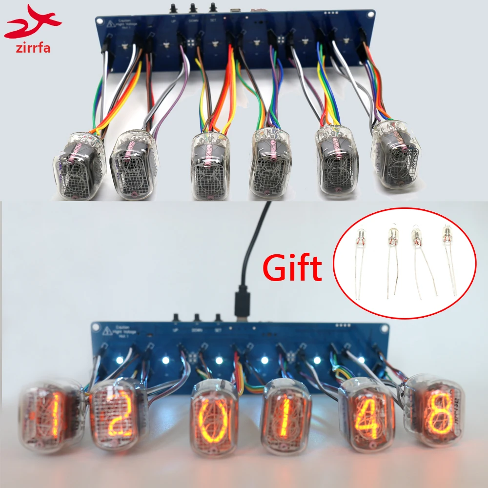 Zirrfa 6-bit Nixie свечение часы материнская плата основная плата, панель управления Универсальный in8 in8-2 in12 in14 in18 QS30-1, без трубы