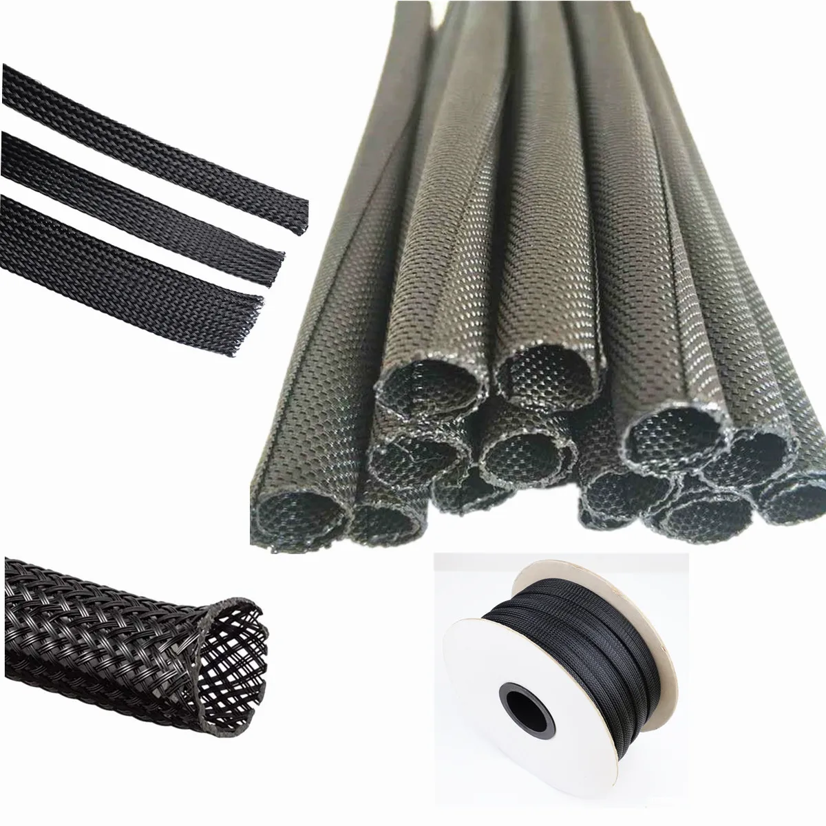 

5M 10M Wholesale Flame-Retardant Nylon Tube Wiring Accessories Insulated Braided Sleeving Data Line Protection Wire Cable