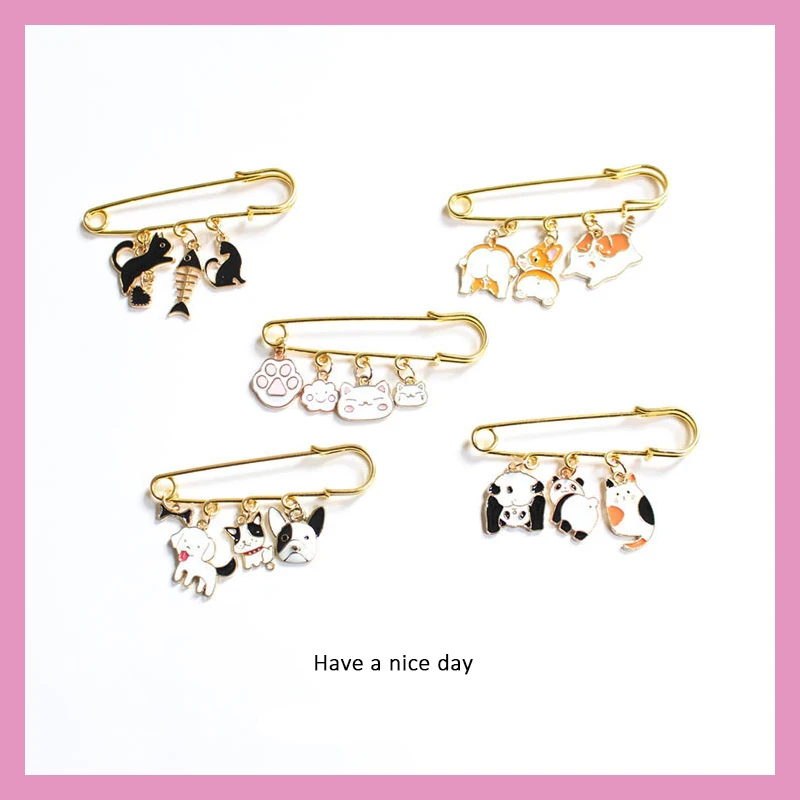 

Animal Lapel Pins Creative Shiba Inu Brooches Women Hat Pin Men 's Jackets Backpack Corgi Badge Enamel Metal Brooches Wholesale