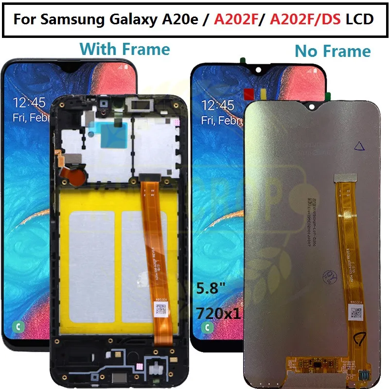 Дигитайзер сенсорного экрана в сборе для Samsung Galaxy A20e A202 A202F A202DS SAMSUNG ЖК дисплей с