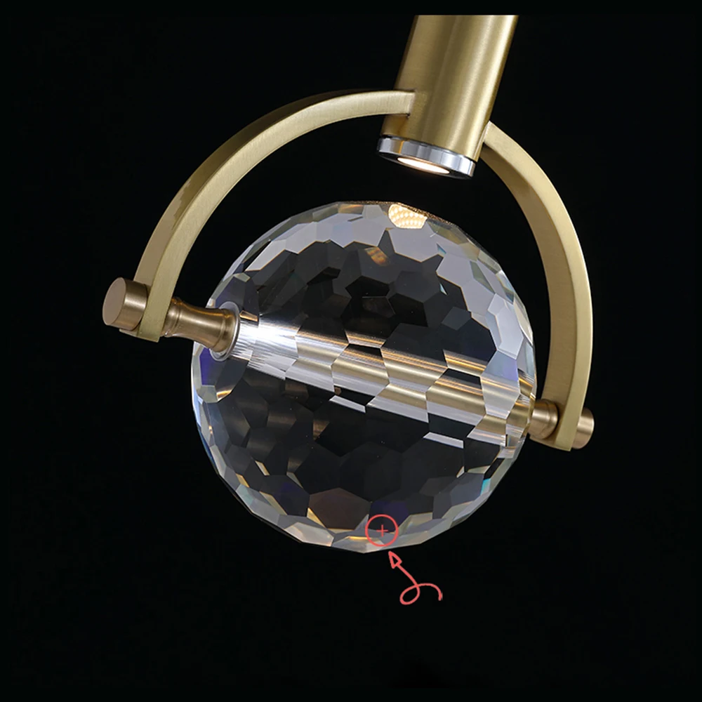 

Modern Crystal Glass Ball Creative Designer Small Pendant Light Bedroom Bar Restaurant Ceiling Hanging Lamps Home Decoration