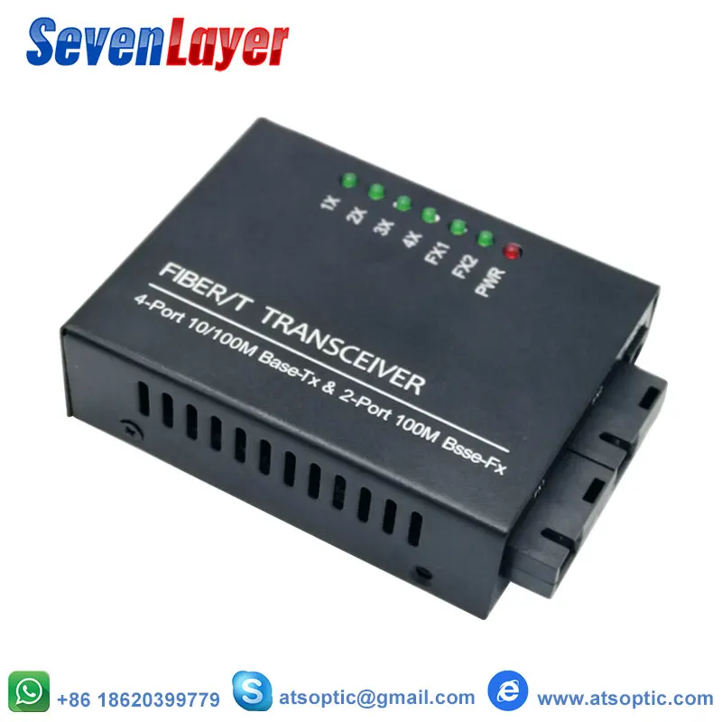Ethernet волоконный коммутатор 4 RJ45 2 SC оптический медиа конвертер одномодовый порт