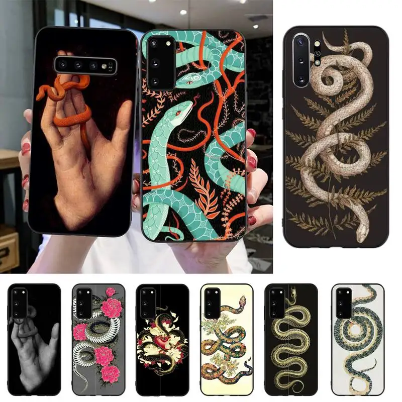 

YNDFCNB Hand Snake Flower Snake Painting Phone Case For Samsung S20 S10 S8 S9 Plus S7 S6 S5 Note10 Note9 S10lite