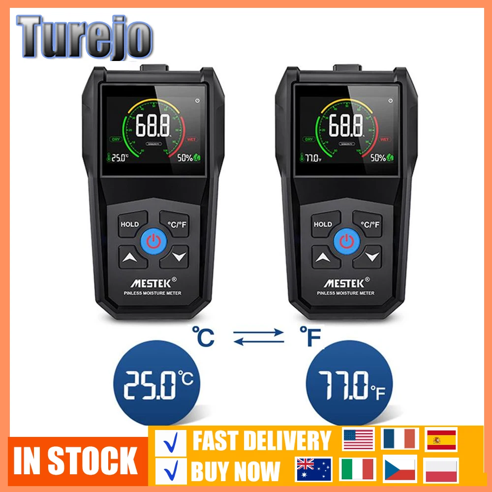 

Цифровой измеритель влажности MESTEK WM700A, Бесконтактный гигрометр, инструмент для измерения плотности 4 ~ 80%