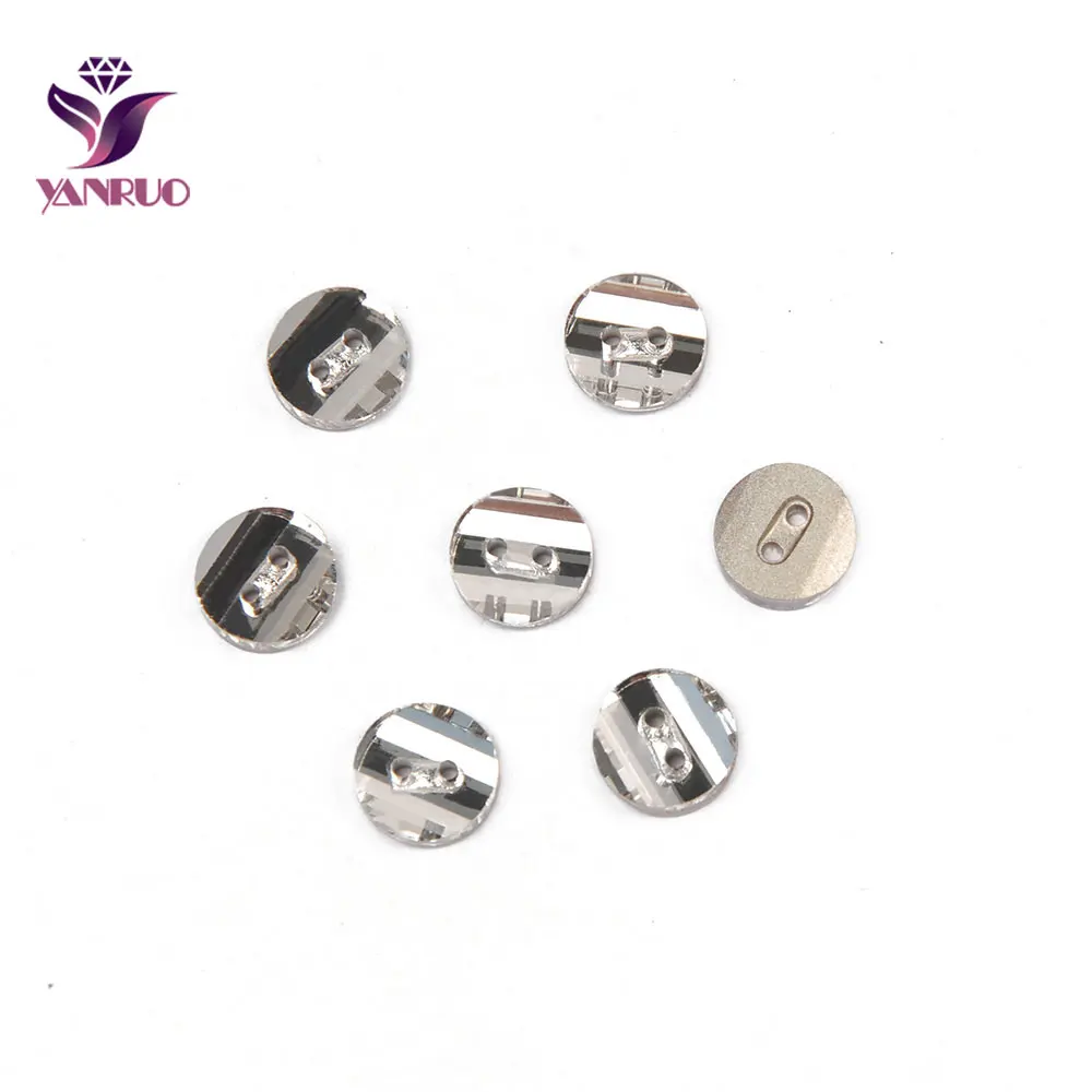 

YANRUO 3035 Round Curved Cake Crystal Rhinestones Buttons for Coat Clothing Needwork Button
