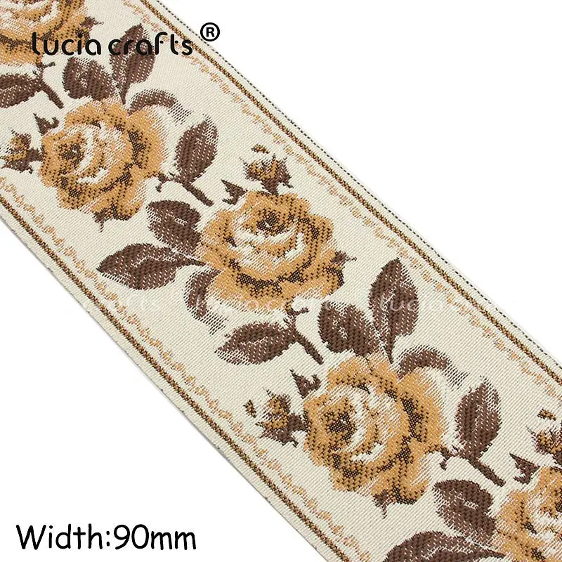 Lucia crafts 1 ярд/лот Этнические вышитые жаккардовые ленты отделка DIY для украшения ручной работы швейная одежда головные уборы Q0701 - Цвет: Style 23 90mm