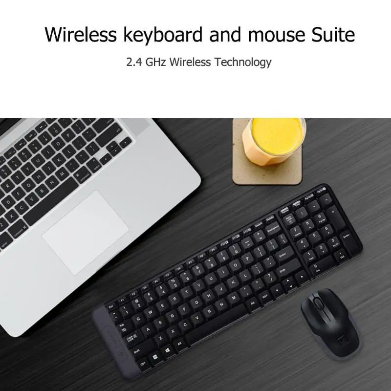 Игровая клавиатура Logitech MK220 мышь Combo 2.4GH беспроводная с USB-приемником для