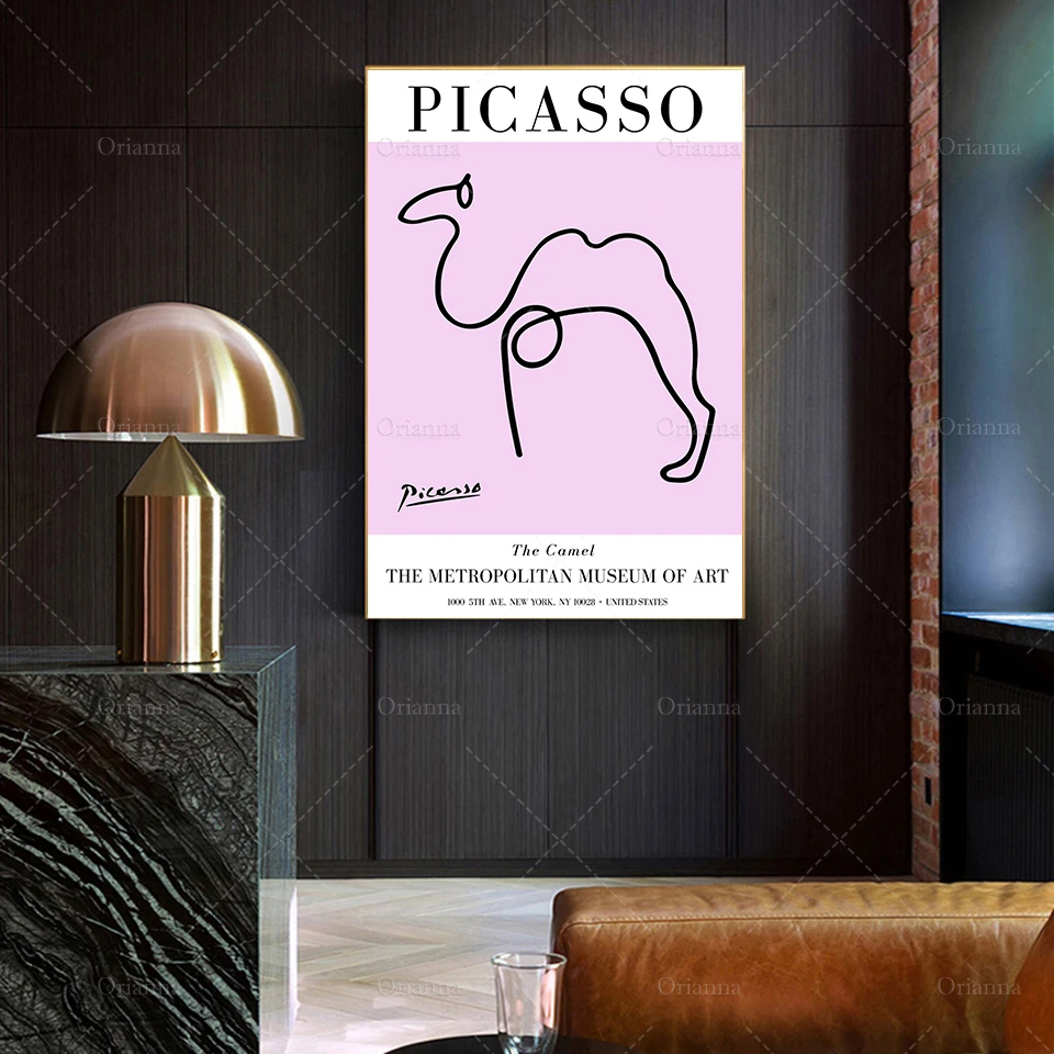 

Picasso Line Art Poster, Camel art, Minimalist Poster, Vintage Print, Gallery Quality, Modern art - Wall Art Poster Print -