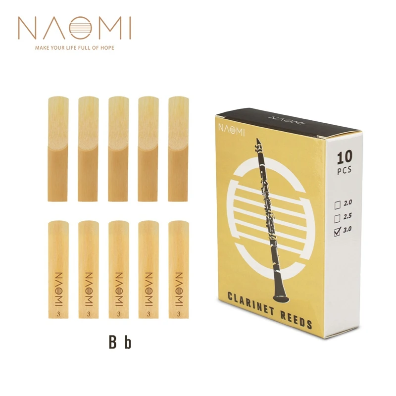

NAOMI 10Pcs/1Pack Bb Clarinet Reeds Strength B Flat Clarinet Reeds