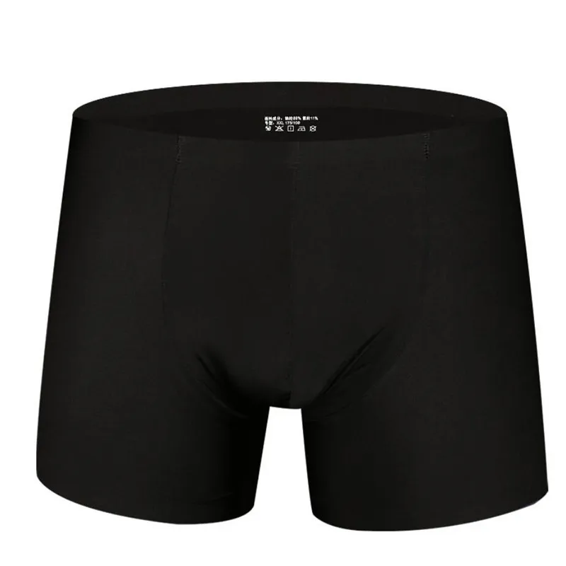 Black Boxer Хит, мужские шелковые Дышащие Боксеры, мужские повседневные Мягкие спортивные боксеры, модное нижнее белье для мужчин, 9 цветов размера плюс XL-3XL - Цвет: Black Boxer