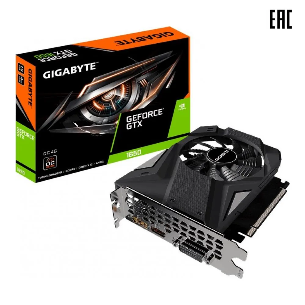 Видеокарта GIGABYTE GeForce® GTX 1650 D6 OC 4G (rev. 2.0) PCIE16 4GB GDDR6 1635 МГц 12000 128 бит GV N1656OC 4GD