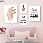 Лак для ногтей Холст плакат розовый цитаты принты ресниц модные Wall Art холст картины Современный PicturesWall декор для салона красоты