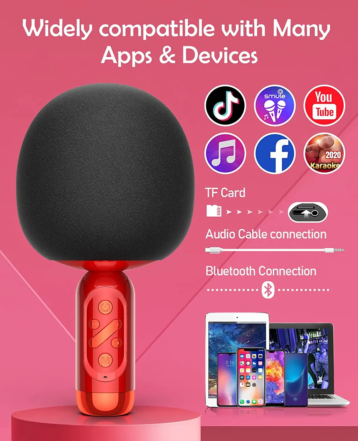 Беспроводной микрофон для караоке домашней пения портативный конденсаторный с