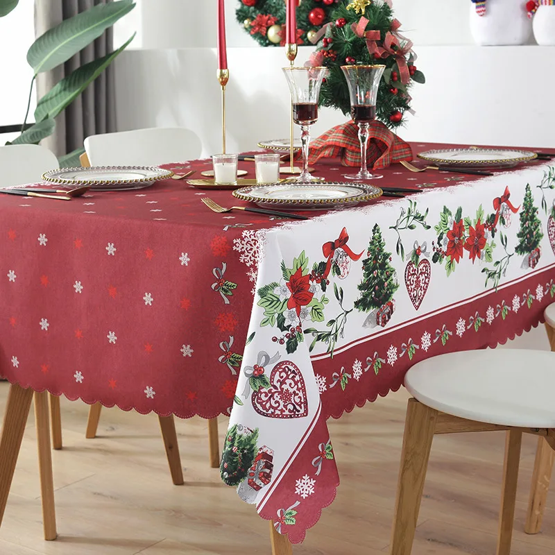 

New Year's Tablecloth Christmas Rectangle Decoration European Creative Tablecloth,for Dinner, Parties, Holiday,Outdoor