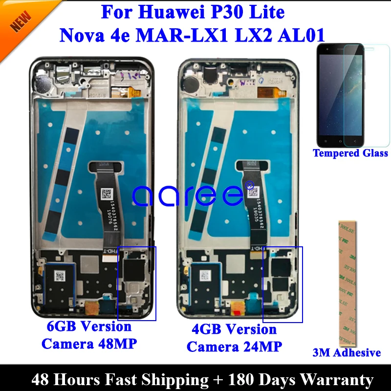 Протестированный Оригинальный ЖК-дисплей для Huawei P30 Lite lit Nova 4e с сенсорным экраном