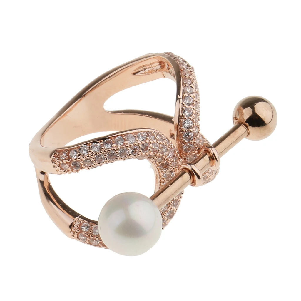 Rhinestone Faux Pearl Scarf Buckle Brooch Clips Pin For Women Charms Pin