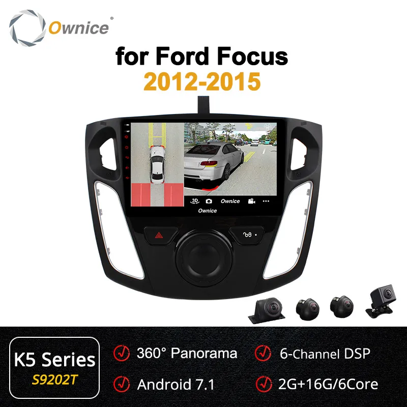 Ownice, Восьмиядерный, Android 9,0, автомобильный Радио плеер, gps, Navi, для Ford Focus 3, 2012, 2013,,, k3, k5, k6, 4G, DSP, 360, панорама, оптическая - Цвет: S9202 K5