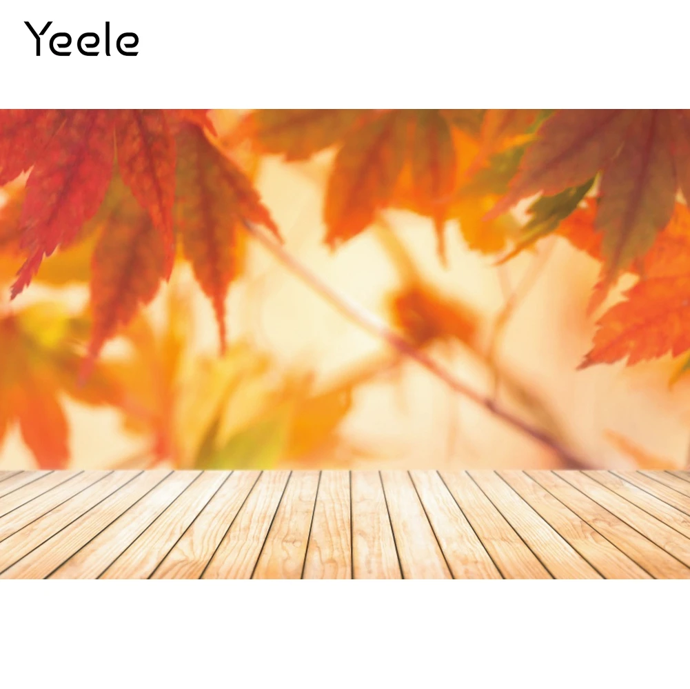 

Yeele Autumn Scene Photocall Backdrop Wood Board Maple Baby Pet Portrait Photographic Background Photography For Photo Studio