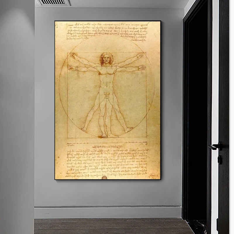 

Classical Vitruvian Man Study of Proportions Oil on Canvas Painting Wall Art Posters and Prints Wall Art Picture for Living Room