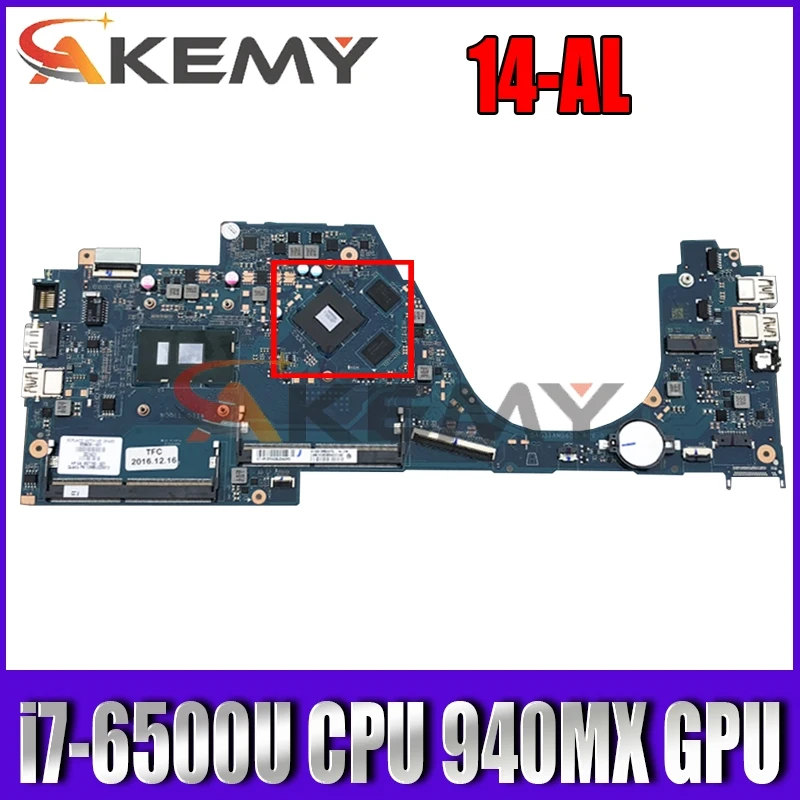 

For HP 14-AL Laptop Motherboard With i7-6500u CPU 940MX GPU 855836-001 855836-501 855836-601 DAG31AMB6D0 100% Tested Fast Ship