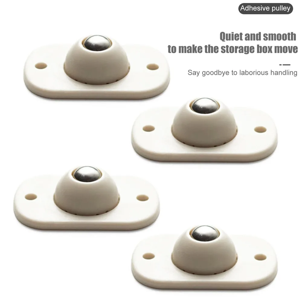 

4pcs Self Adhesive Caster Wheels Mini Swivel Wheels Stainless Steel Paste 360 Degree Rotation Sticky Pulley for Bins Storage Box