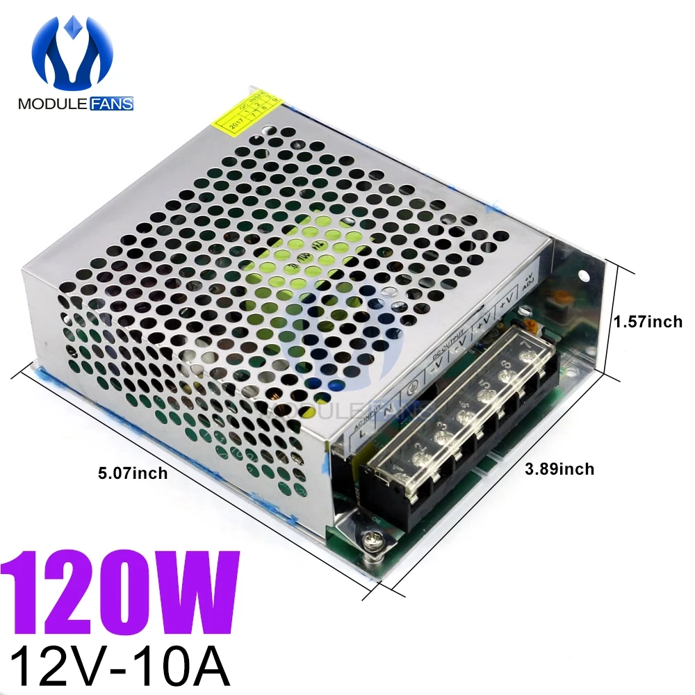 Импульсный источник питания переменного тока в постоянный ток 12 В металлический